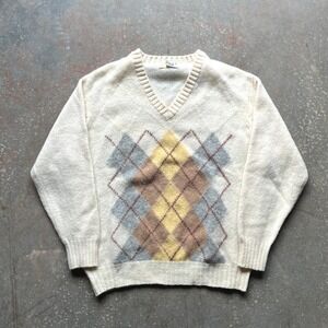 VTG Pringle of Scotland Argyle Sweater 100% Pure Wool Scotland Made Men 44